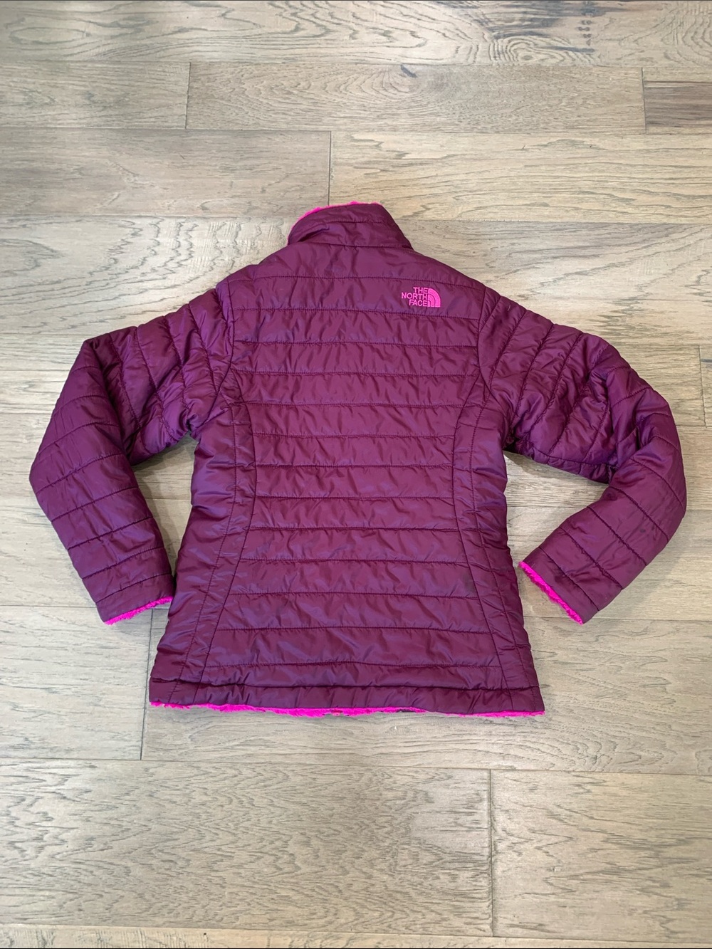 The North Face Reversible Mossbud Purple Pink Fleece Size M (10/12) - Picture 5 of 12